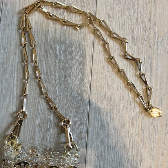 Paco Rabanne 1969 Iconic Chainmail Gold PVC Plastic Two-tone Bottle Cap Mini Bag - Picture 12 of 12